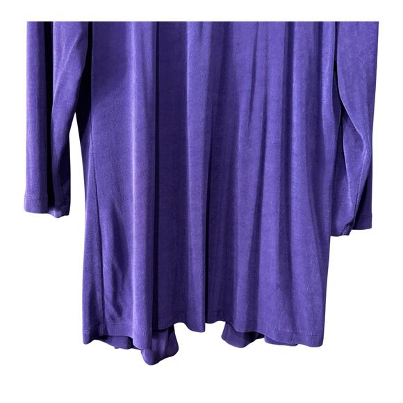 Chico’s Travelers™ Purple Drape Open Front Cardigan Size 2 (Large) Stretch Knit - Picture 11 of 12